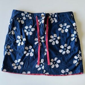 Blue and White Floral and pink reversible skirt